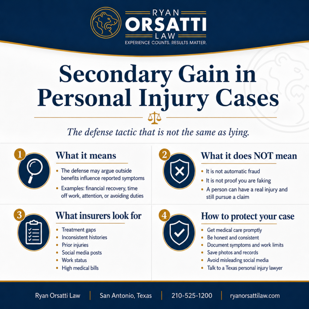 Secondary Gain in Personal Injury Cases: The Defense Tactic That Is Not the Same as Lying