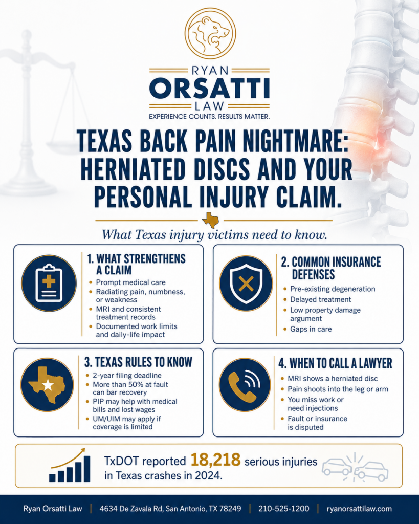 Herniated Disc Personal Injury Claim in Texas: What Back Pain Victims Need to Know