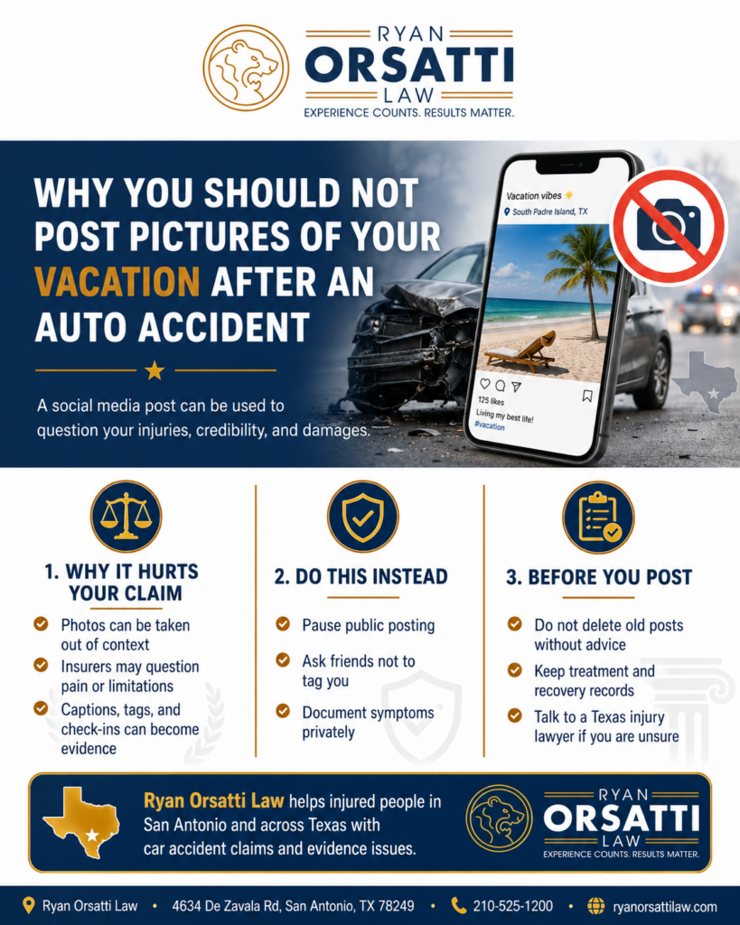 Why You Should Not Post Pictures of Your Vacation After an Auto Accident