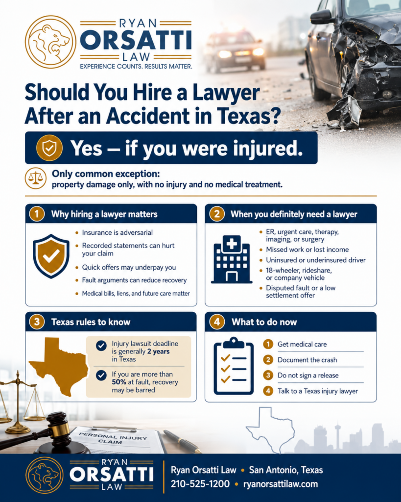Should You Hire a Lawyer After an Accident in Texas? Yes, If You Were Injured