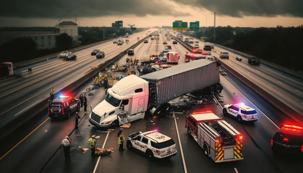 ai truck accident with fire departments