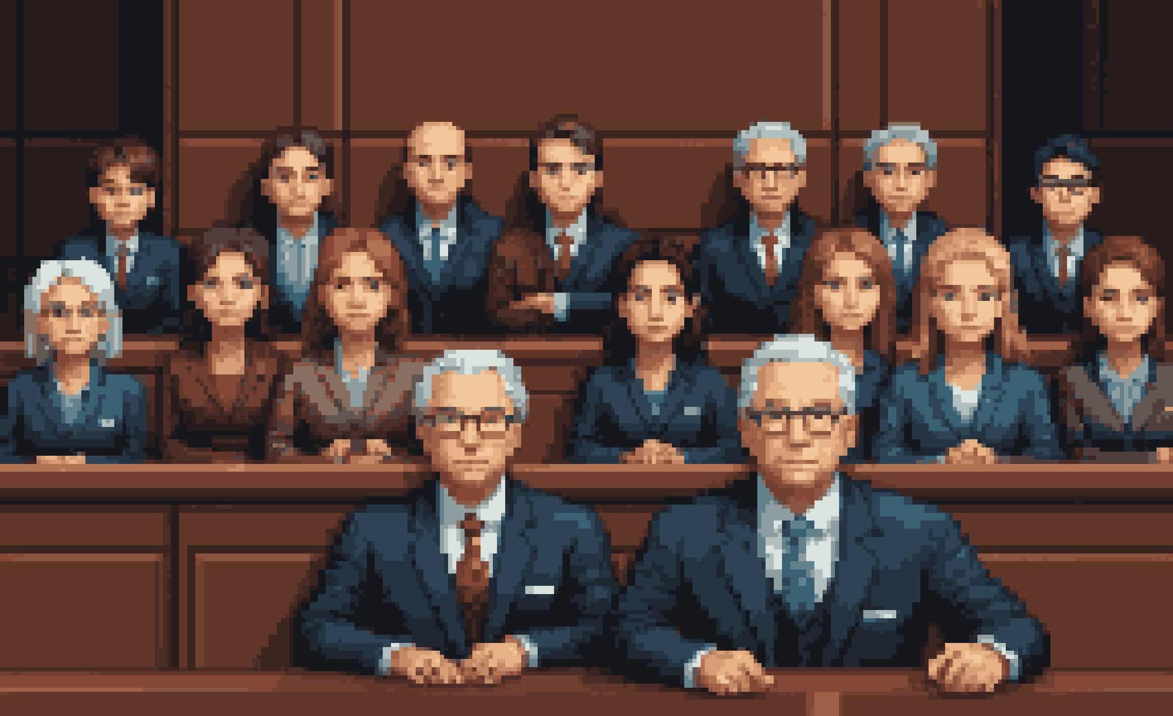 12 Jurors In The Jury Box