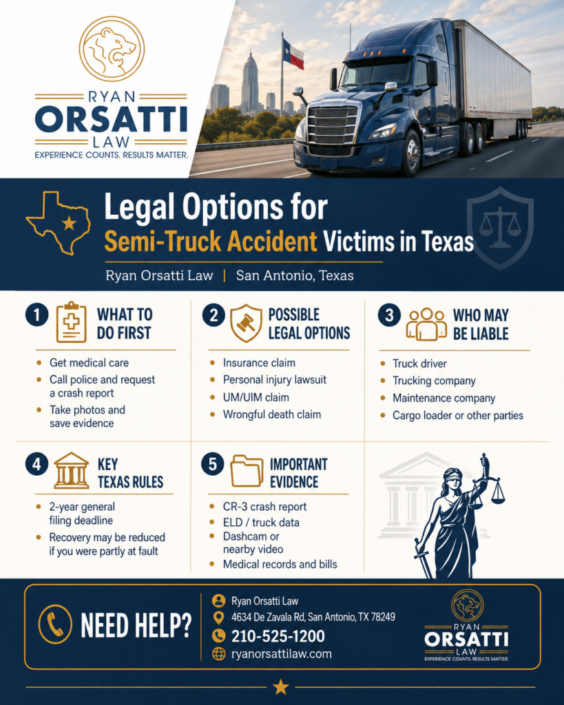 Legal Options for Semi-Truck Accident Victims in Texas