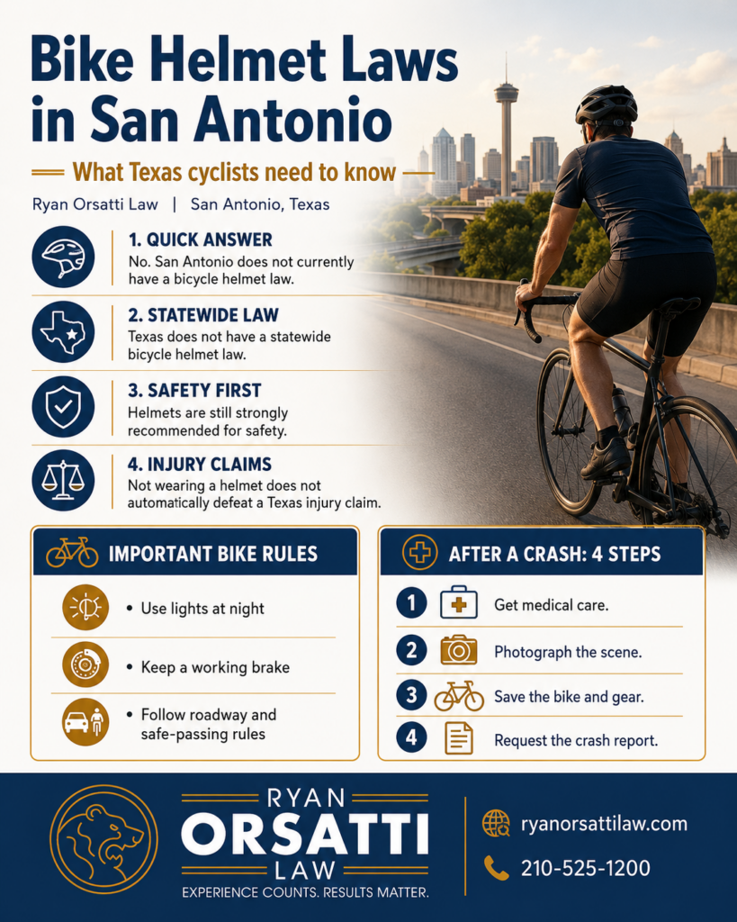Are You Required to Wear a Helmet When Riding Your Bike in San Antonio?