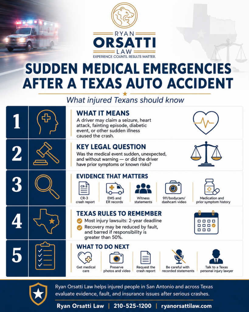 Can a Sudden Medical Emergency Defeat a Texas Auto Accident Claim?