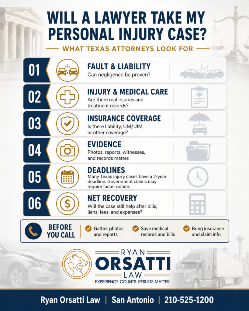 Will a Lawyer Take My Personal Injury Case? What Texas Attorneys Look For