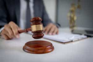 Personal Injury Lawyer in his office