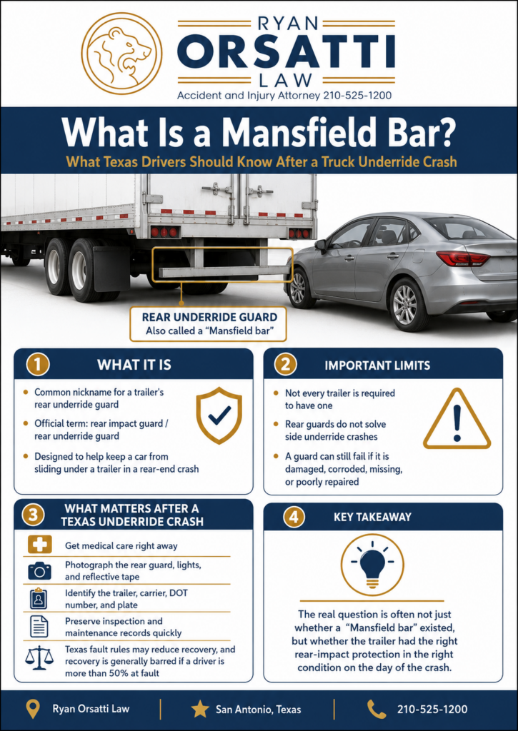 What Is a Mansfield Bar? What Texas Drivers Should Know After a Truck Underride Crash