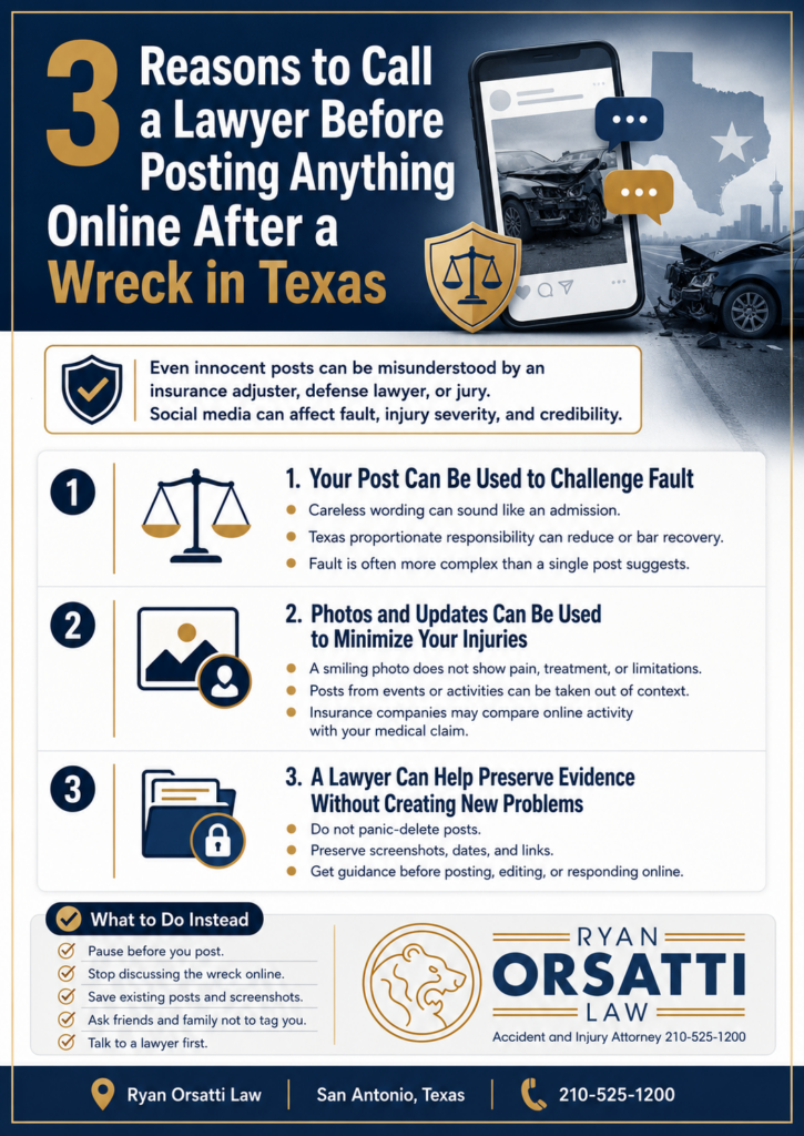 3 Reasons to Call a Lawyer Before Posting Anything Online After a Wreck in Texas