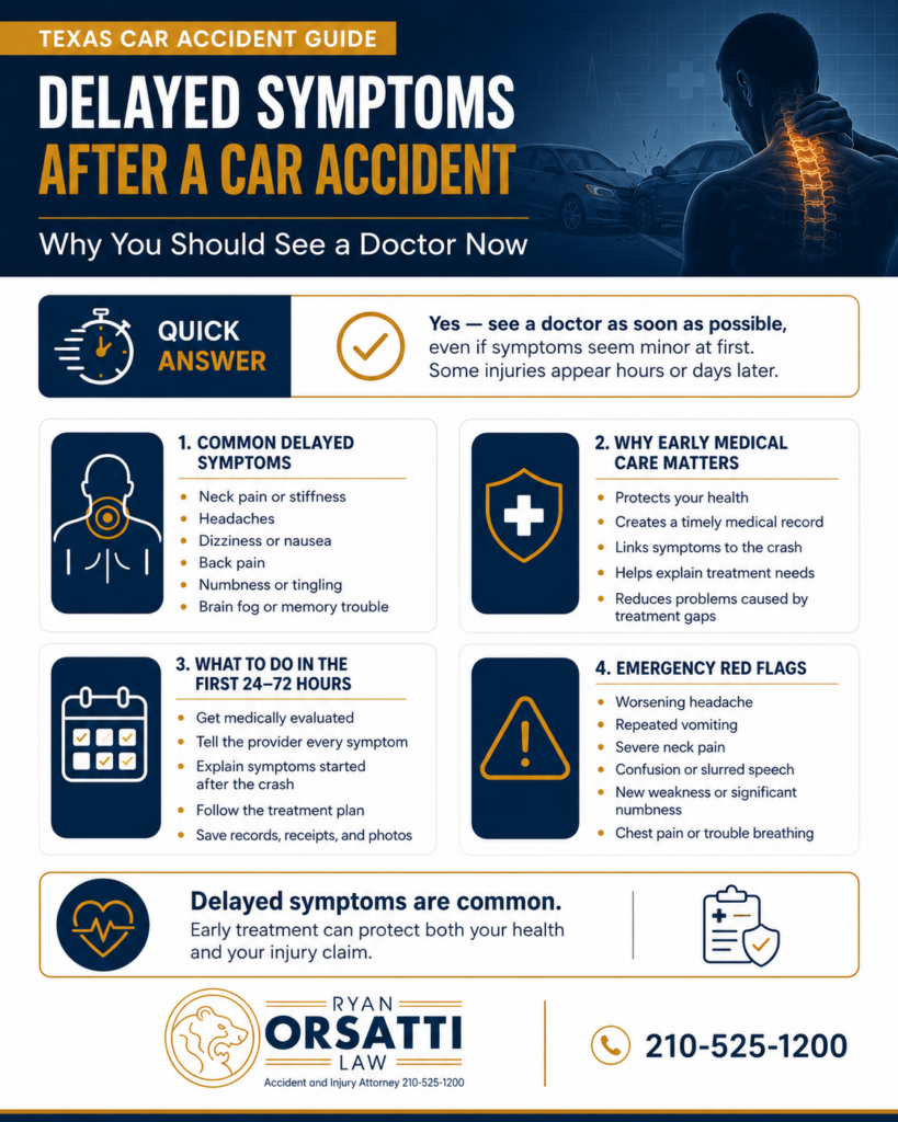 Delayed Symptoms After a Car Accident: Why You Should See a Doctor Now