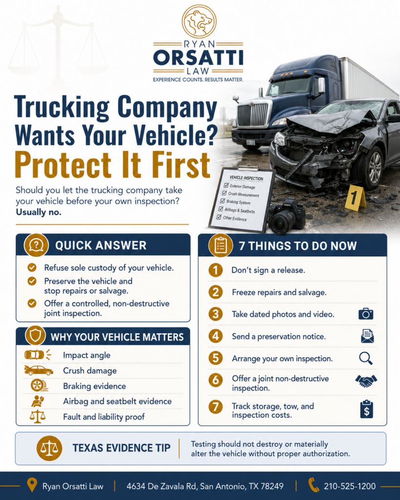Infographic: Trucking Company Wants Your Vehicle? Protect It First, with steps to preserve the vehicle