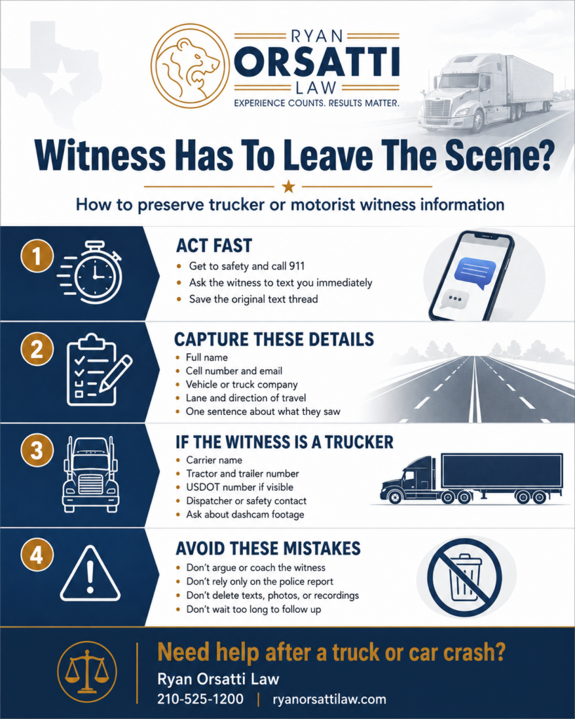 Infographic: witness has to leave the scene? How to preserve their contact information