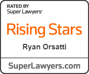 Super Lawyers Rising Stars selection badge for Ryan Orsatti
