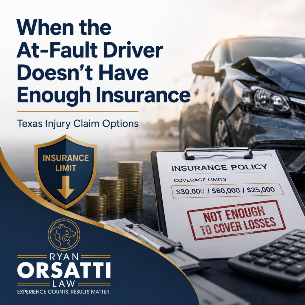 What if the at-fault driver does not have enough insurance to cover my injuries in Texas?
