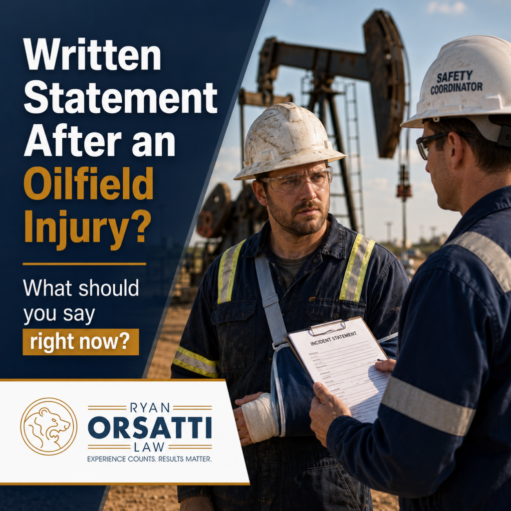 What should I say if the oilfield company safety coordinator wants a written statement right now?